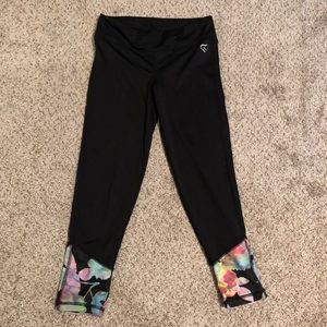 Flower Pattern Crop Leggings